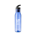 Gourde en RPET couvercle noir incluant un bec verseur pliable 730ml couleur bleu ultramarine avec zone d'impression
