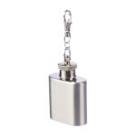 Porte-clés mini flasque en acier inoxydable capacité 30 ml couleur argenté première vue