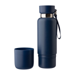 Thermos acier inoxydable 500ml avec finition mate et gobelet de 300ml couleur bleu deuxième vue