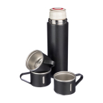 Thermos à double paroi acier inoxydable de 420ml et 2 tasses de 150ml couleur noir sixième vue