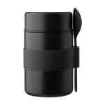Boîte à repas isotherme en acier inoxydable avec cuillère incluse couleur noir première vue