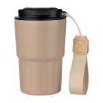 Gobelet isotherme en acier inoxydable avec sangle assortie 320ml couleur beige