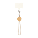 Bracelet et porte-badge en corde de coton avec détail en bambou couleur kaki deuxième vue