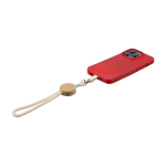 Bracelet et porte-badge en corde de coton avec détail en bambou couleur kaki troisième vue