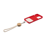 Bracelet et porte-badge en corde de coton avec détail en bambou couleur kaki quatrième vue