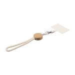 Bracelet et porte-badge en corde de coton avec détail en bambou couleur kaki cinquième vue