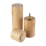 Set de 2 moulins à épices en bambou avec bouchons assortis couleur marron première vue