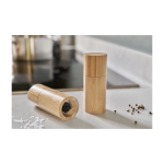 Set de 2 moulins à épices en bambou avec bouchons assortis couleur marron troisième vue