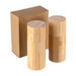 Set de 2 moulins à épices en bambou avec bouchons assortis couleur marron sixième vue