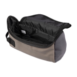 Trousse de toilette de voyage en polyester compartiment et poignée couleur taupe cinquième vue