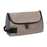 Trousse de toilette de voyage en polyester compartiment et poignée couleur taupe sixième vue