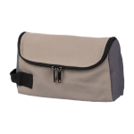 Trousse de toilette de voyage en polyester compartiment et poignée couleur taupe huitième vue