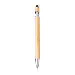 Stylo en bambou écologique à bouton-poussoir et encre bleue couleur marron cinquième vue