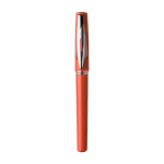 Stylo avec capuchon transparent et encre gel noire couleur rouge première vue
