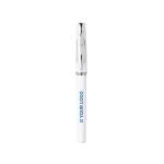 Stylo avec capuchon transparent et encre gel noire couleur blanc avec zone d'impression