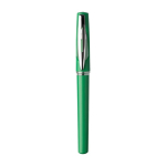 Stylo avec capuchon transparent et encre gel noire couleur vert deuxième vue