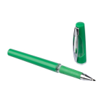 Stylo avec capuchon transparent et encre gel noire couleur vert quatrième vue