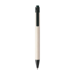 Stylo en carton de lait avec détails colorés et encre bleue couleur noir première vue