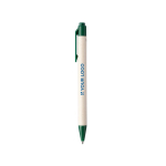 Stylo en carton de lait avec détails colorés et encre bleue couleur vert avec zone d'impression