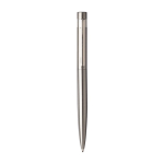 Stylo tournant en acier inoxydable recyclé, encre bleue couleur argenté quatrième vue