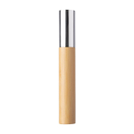 Stylo en acier inoxydable avec poignée en bambou, encre bleue couleur argenté première vue