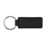 Porte-clés en simili cuir avec anneau métallique couleur noir première vue