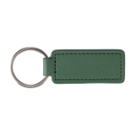 Porte-clés en simili cuir avec anneau métallique couleur vert première vue
