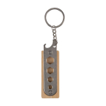 Porte-clés en bambou fonctions d'ouvre-bouteille et outils couleur marron première vue