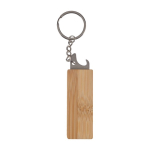 Porte-clés en bambou fonctions d'ouvre-bouteille et outils couleur marron quatrième vue