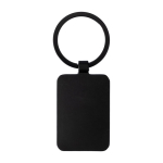 Porte-clés en bambou bordure et attache métallique noire couleur noir quatrième vue