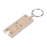 Porte-clés en paille de blé lumière LED activée par bouton-poussoir couleur marron quatrième vue