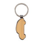 Porte-clés en bambou et zinc en forme de voiture couleur marron première vue