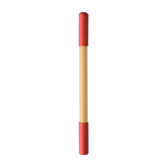Crayon infini en bambou avec fonction stylo à l'autre extrémité couleur rouge première vue