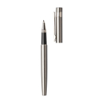 Set de 2 stylos roller en acier inoxydable, encre bleue couleur argenté neuvième vue