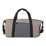 Sac de voyage tricolore avec compartiment latéral pour chaussures couleur taupe première vue