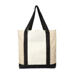 Sac en RPET avec fermeture éclair sur le dessus et poche avant couleur beige quatrième vue