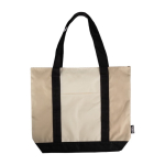 Sac en RPET avec fermeture éclair sur le dessus et poche avant couleur beige cinquième vue