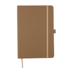 Carnet en carton et résidus biologiques, 80 feuilles lignées A5 couleur marron première vue