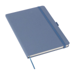 Carnet en carton et résidus biologiques, 80 feuilles lignées A5 couleur bleu troisième vue