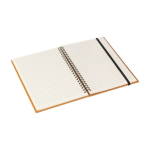 Carnet en cuir recyclé avec fermeture élastique et feuilles lignées A5 couleur marron cinquième vue