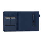 Porte-documents en polyester recyclé, porte-cartes et mobile couleur bleu quatrième vue
