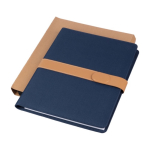 Portefeuille en RPET fermeture métallique et simili cuir, format A4 couleur bleu cinquième vue