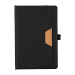 Carnet avec couverture rigide en RPET et feuilles lignées, format A5 couleur noir première vue