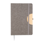 Carnet couverture pliable et support téléphone, feuilles lignées A5 couleur gris cinquième vue