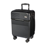 Valise en ABS avec poche frontale pour ordinateur et cadenas à code couleur noir première vue