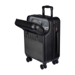 Valise en ABS avec poche frontale pour ordinateur et cadenas à code couleur noir neuvième vue