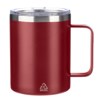 Tasse en acier inoxydable recyclé étanche avec couvercle 300ml couleur bordeaux première vue