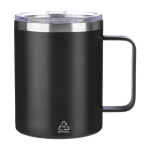 Tasse en acier inoxydable recyclé étanche avec couvercle 300ml couleur noir première vue