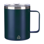 Tasse en acier inoxydable recyclé étanche avec couvercle 300ml couleur bleu première vue