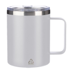 Tasse en acier inoxydable recyclé étanche avec couvercle 300ml couleur blanc première vue